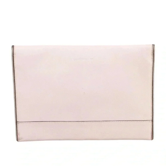 Rebecca Minkoff pink saffiano leather envelope clutch bag - Picture 2 of 7